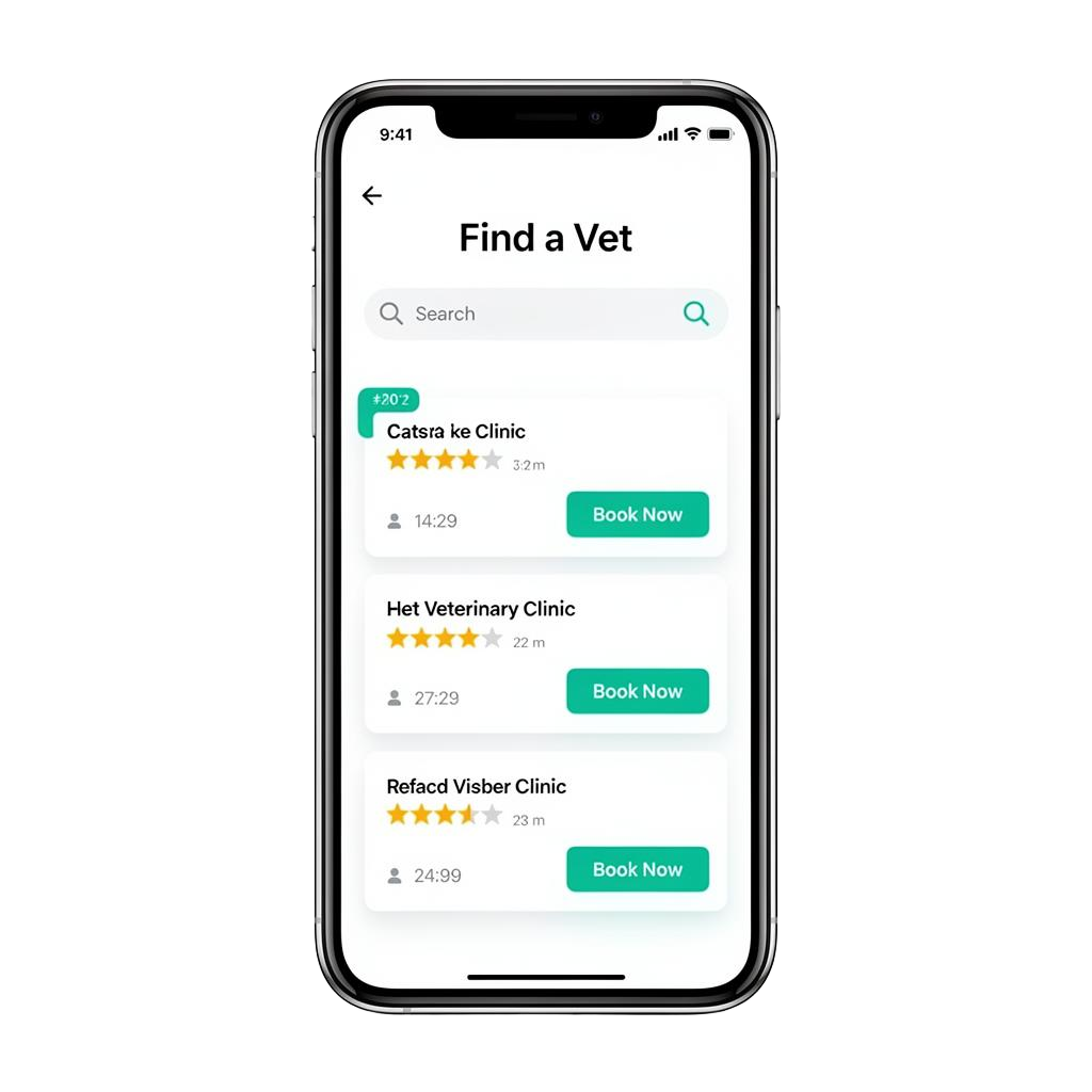 PETNOMA vet directory screen